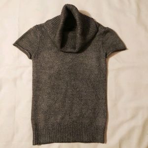 BCBG XS Short Sleeve Marled Cowl Neck Sweater